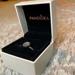 Round Sparkle Halo Pandora Ring